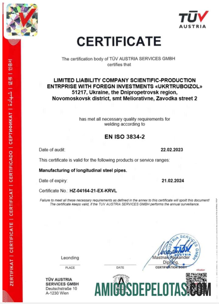 certificado de registro TUV da Áustria em branco modelo Word e PDF